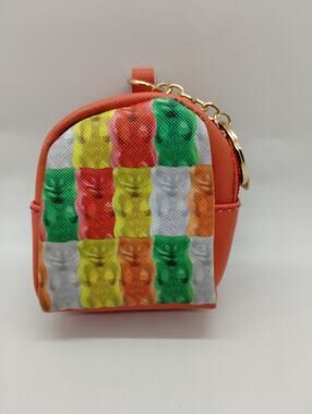 Haribo Mini Bag Keychain Candy Rific Zipper Gummy Bear Red 3x2x3.5"